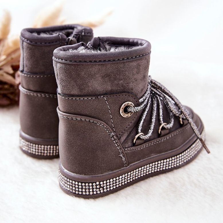 FR1 Botas de nieve grises para niños con circonita Wellma 2 FR1 Botas de nieve grises para niños con circonita Wellma 2