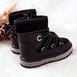 FR1 Botas de nieve negras para niños con circonita Wellma negro 1