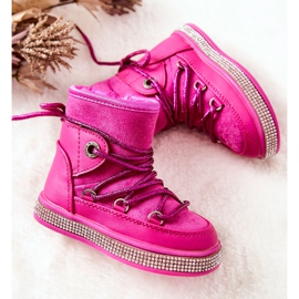 FR1 Botas de nieve para niños con circonita Wellma Fucsia rosa 1