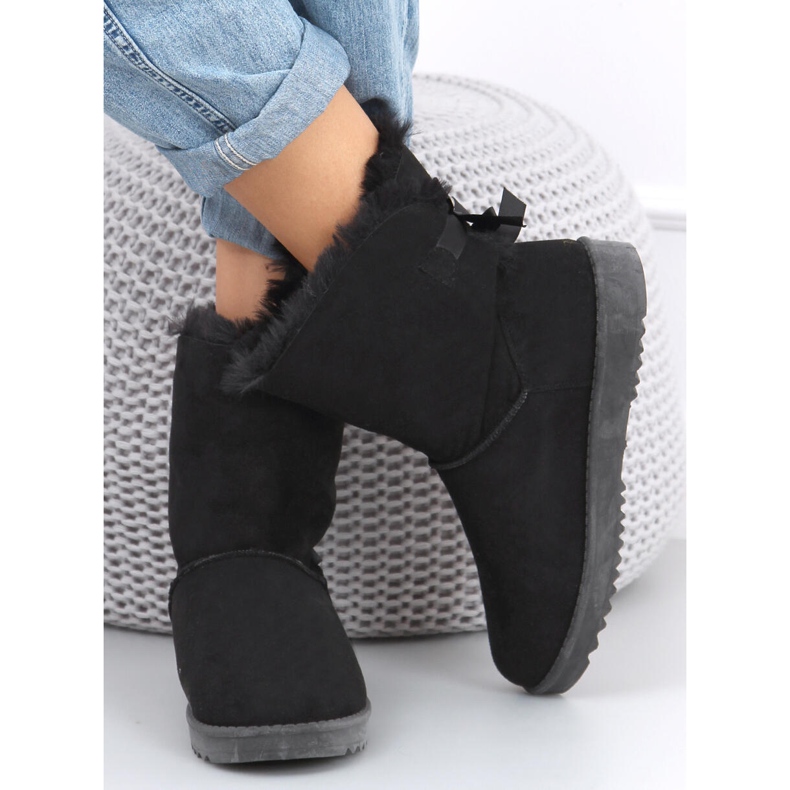 Botas de nieve para mujer con lazos Tosse Black negro 2 Botas de nieve para mujer con lazos Tosse Black negro 2
