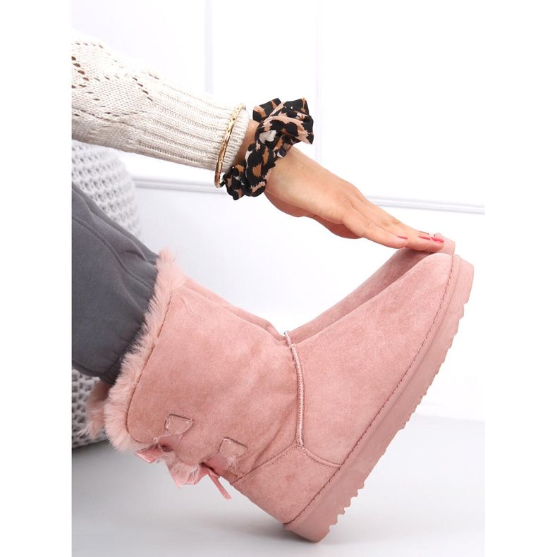 Botas de nieve para mujer con lazos Tosse Pink rosado 1 Botas de nieve para mujer con lazos Tosse Pink rosado 1