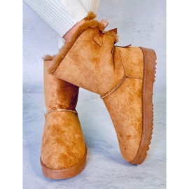 Botas de nieve para mujer con lazos Tosse Camel beige amarillo 1