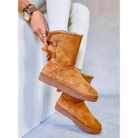 Botas de nieve para mujer con lazos Tosse Camel beige amarillo 3