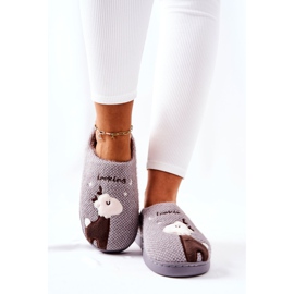 WJ1 Zapatillas calentitas Reindeer Grey Jilly marrón gris 2