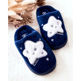 WJ1 Pantuflas Calientes Infantiles Azul Marino Nella blanco 2