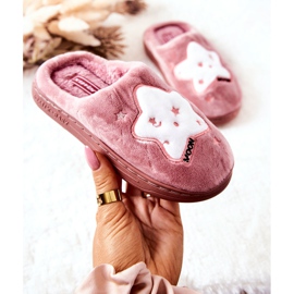WJ1 Pantuflas Infantiles Estrellas Rosa Oscuro Nella blanco rosado 3