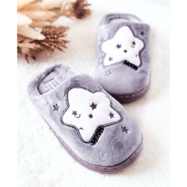 WJ1 Pantuflas Calientes Infantiles Estrellas Gris Nella blanco 1