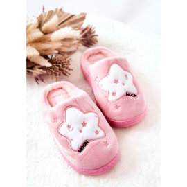 WJ1 Pantuflas Calientes Infantiles Estrellas Rosa Claro Nella blanco 2