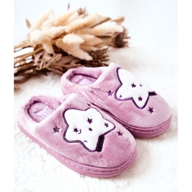WJ1 Pantuflas Calientes Infantiles Morado Nella blanco púrpura 1