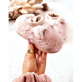 Pantuflas Calientes Con Canalé Rosa Claro Dessi beige 3