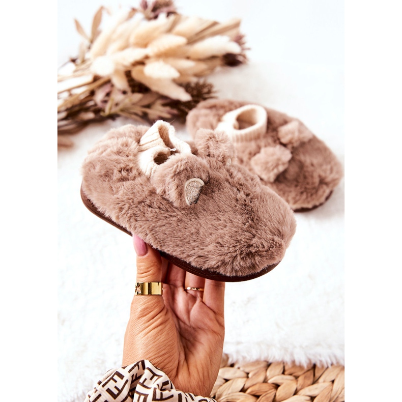 WJ1 Pantuflas Calientes Con Dessi De Canalé Marrón beige 2