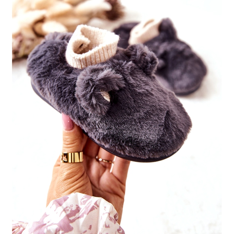 Pantuflas Calientes Con Canalé Gris Oscuro Dessi 1 Pantuflas Calientes Con Canalé Gris Oscuro Dessi 1