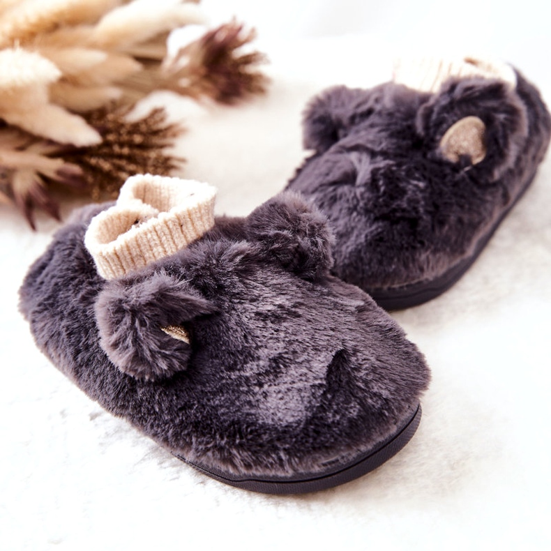 Pantuflas Calientes Con Canalé Gris Oscuro Dessi 2 Pantuflas Calientes Con Canalé Gris Oscuro Dessi 2