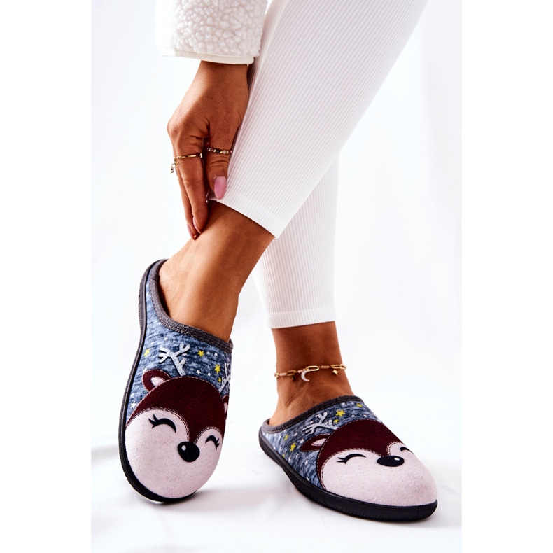 Pantuflas Calientes Reno Azul Taffy 2