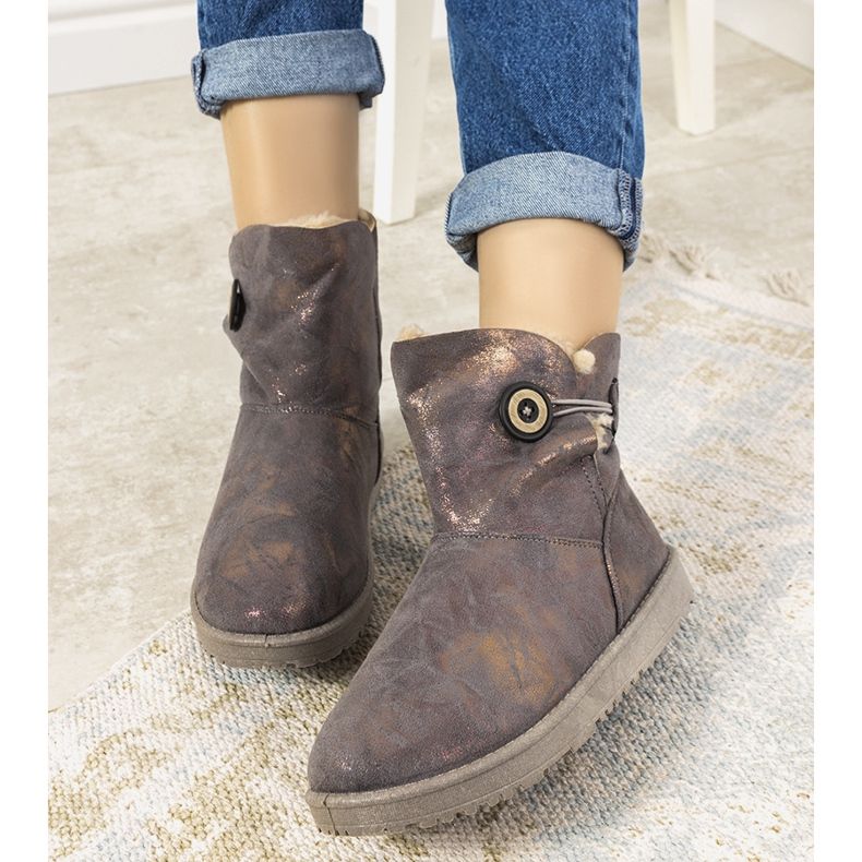 Botas de nieve grises y doradas para mujer de Kanga dorado 2