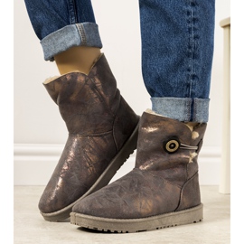 Botas de nieve grises y doradas para mujer de Kanga dorado 3