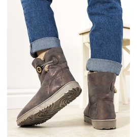 Botas de nieve grises y doradas para mujer de Kanga dorado 4