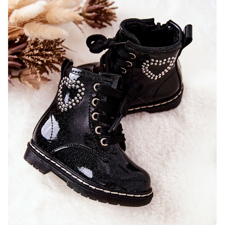 WT1 Patucos Infantiles Lacados Negro Brillante 1 WT1 Patucos Infantiles Lacados Negro Brillante 1