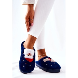 WJ1 Zapatillas navideñas Papá Noel y reno azul marino 3