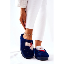 WJ1 Zapatillas navideñas Papá Noel y reno azul marino 4