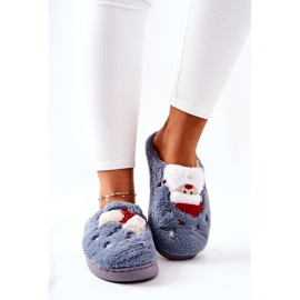 WJ1 Zapatillas navideñas Papá Noel y reno gris 3