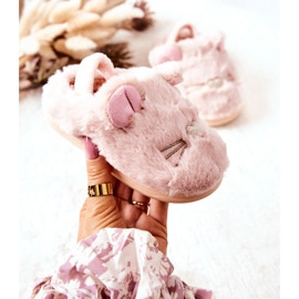 WJ1 Pantuflas Infantiles Gatitos Con Orejas Rosa Claro Tammy rosado 3