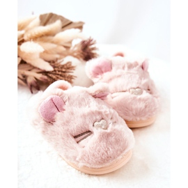 WJ1 Pantuflas Infantiles Gatitos Con Orejas Rosa Claro Tammy 2