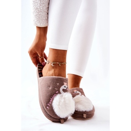 WJ1 Pantuflas cálidas de cisne marrón de Rey 2 WJ1 Pantuflas cálidas de cisne marrón de Rey 2