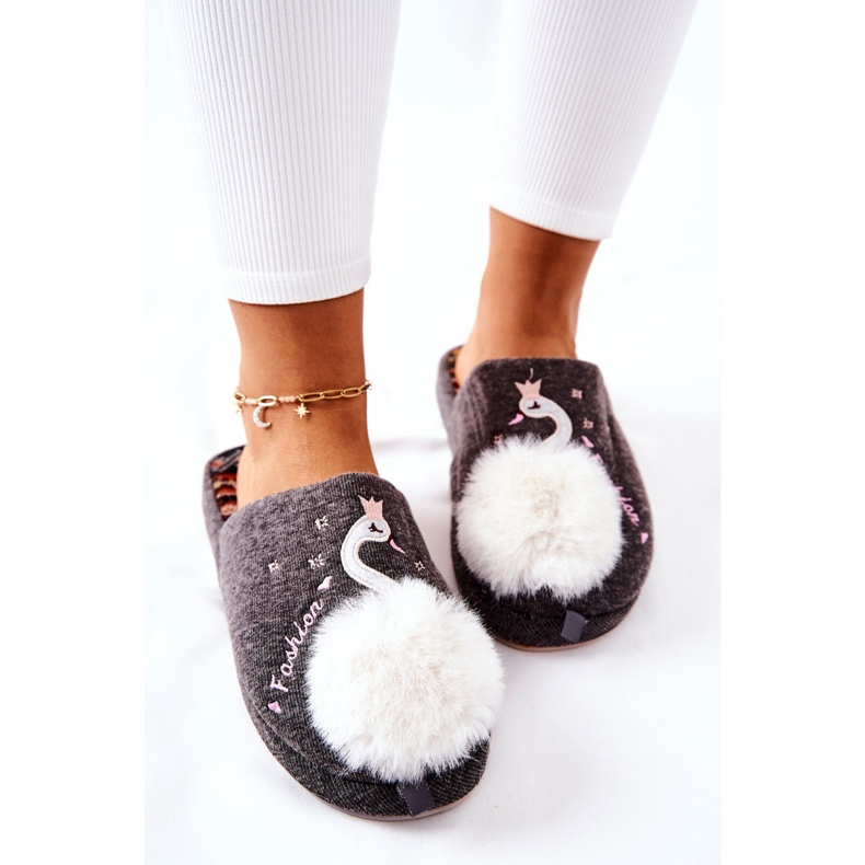 Zapatillas calentitas Cisne de Grey Rey gris 1