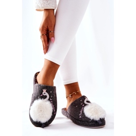 Zapatillas calentitas Cisne de Grey Rey gris 2