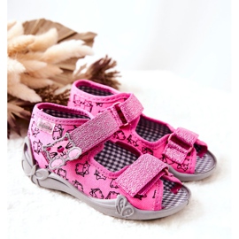 BEFADO S.A. Sandalias Zapatillas Befado Velcro Gatos 242P103 Rosa rosado 6