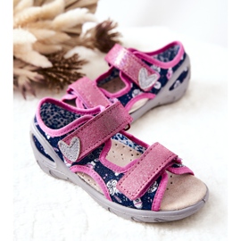 BEFADO S.A. Sandalias Befado Con Velcro 065X151 Azul Marino-Rosa rosado 4