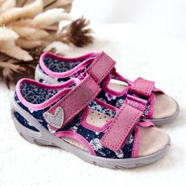 BEFADO S.A. Sandalias Befado Con Velcro 065X151 Azul Marino-Rosa rosado 5