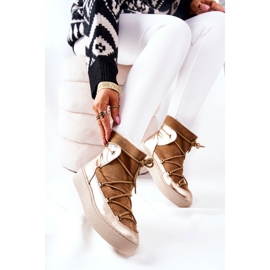 Botas de nieve de ante cálido Camel Clarem marrón 1