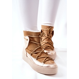 Botas de nieve de ante cálido Camel Clarem marrón 6