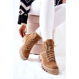 PF1 Botas de ante abrigadas Tormenta de arena beige marrón 2