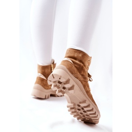 PF1 Botas de ante abrigadas Tormenta de arena beige marrón 7