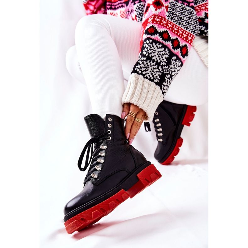 PF1 Cálidas botas de cuero Workers Black Kelley negro 2