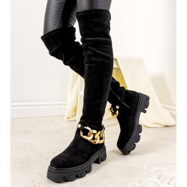 Botas negras sobre suela gruesa Alines negro 2