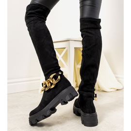 Botas negras sobre suela gruesa Alines negro 3