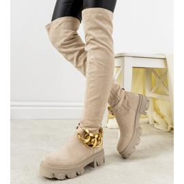 Botas beige con suela gruesa Alines 1