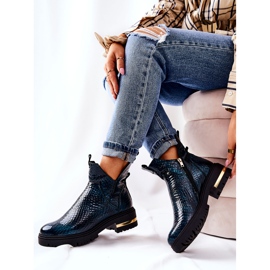 PA2 Botas de piel cálidas de cocodrilo verde Tanya 5