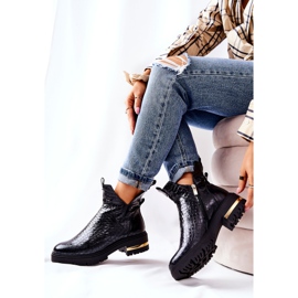 PA2 Botas de cuero Warm Crocodile Black Tanya negro 4