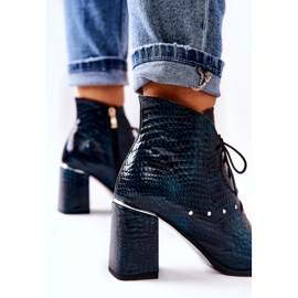 PA2 Botas De Mujer De Piel Con Tacón Verde Neliko 1