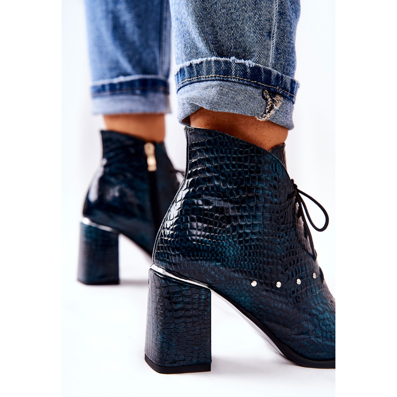 PA2 Botas De Mujer De Piel Con Tacón Verde Neliko 1