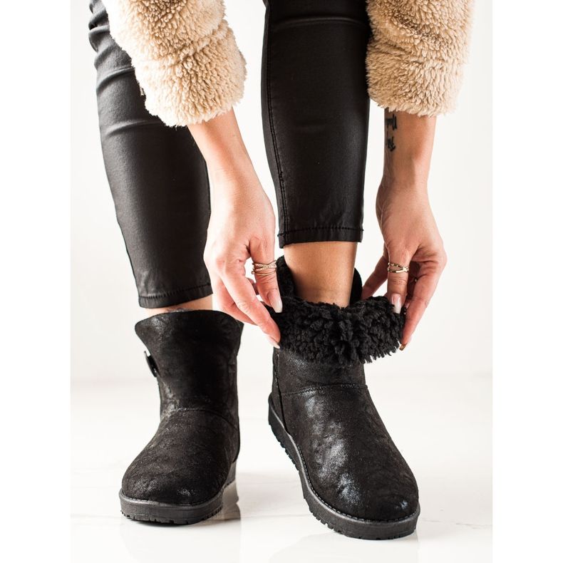 Evento Mukluki con purpurina negro 1