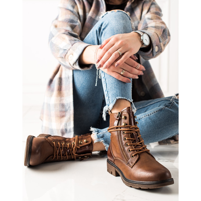 Evento Botines marrones con cordones casuales marrón 1