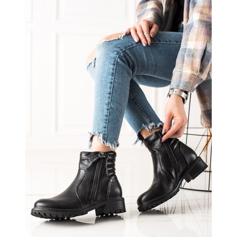 Evento Botas clásicas con cremallera decorativa. negro 1