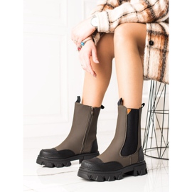 Seastar Botas de moda de trabajo caqui verde 1