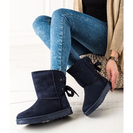 TRENDI Mukluki con un arco azul marino 1 TRENDI Mukluki con un arco azul marino 1